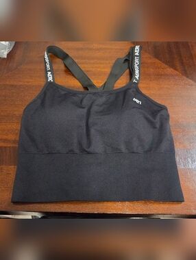 Aeropostale Black Seamless Sports Bra W/ Logo Straps- Pads Included